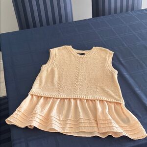 Simply Vera Vera Wang Peach Layered Knit Womens top